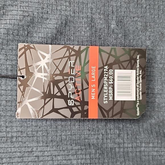 SPYDER ACTIVE MEN'S LARGE TSHIRT, CHARCOAL COLOR - Picture 7 of 9